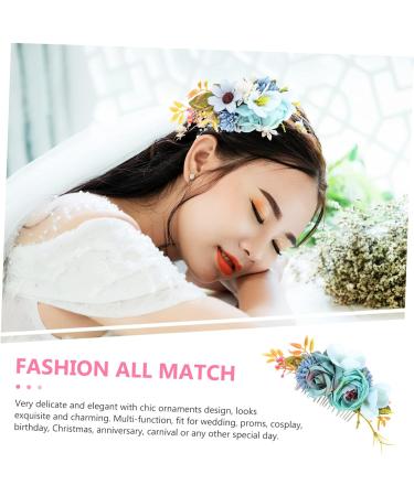 Bridal Comb Prom Headpiece Bridal Headpieces Bridal Hair Accessories Prom Hair Clips Gold Hair Clips Gold Hair Pin Headpiece for Wedding Tiara Decorate Fabric Flower Miss French - Buy Online on GoSupps.com