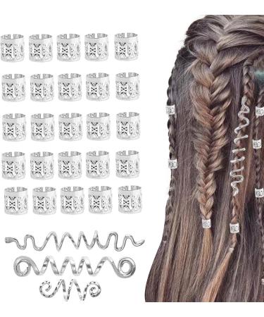 Celtic Hair Clips | 28- Ethnic Style Alloy Hairpins | Dreadlock Beads Braid Hair Cuffs Jewelry Accessories for Women Braids Decoration Pologmase Silver - Buy Online on GoSupps.com