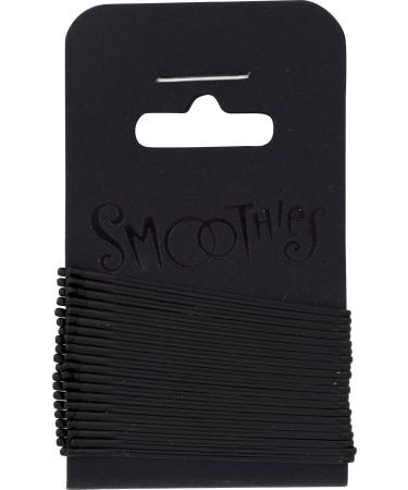 SMOOTHIES 1.5 Inch Black Fine Bob Pins  20 CT