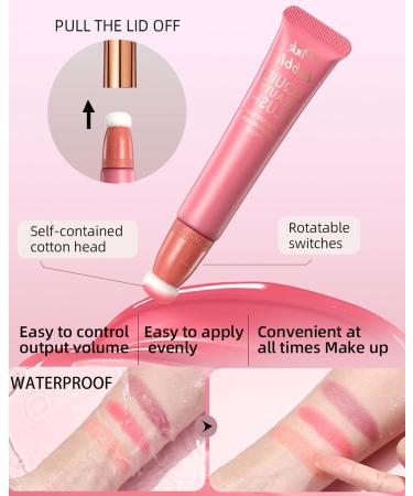 Velvet Liquid Blush Wand with Cushion Applicator Breathable Cream Blush Beauty Stick Blusher Makeup Dual Use for Cheeks & Lips Weightless Long-Wearing Dewy Finish Easily Blendable Blush Wand-01 01# - Buy Online on GoSupps.com
