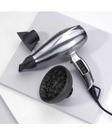 BaByliss Pro Digital 2200 Watt Professional Hair Dryer with Ionic Technology and Ceramic Coating Made in Italy 6000E Silver - Buy Online on GoSupps.com