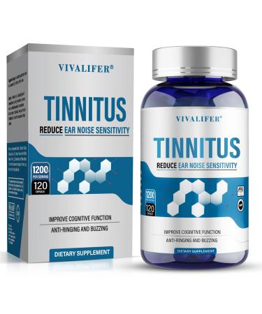 DQQI Tinnitus Relief for Ringing Ears 120 Capsules Supplement with Vitamin C & B Complex Supports Ear Health Reduces Ringing in Ears Promotes Hearing Wellness & Comfort