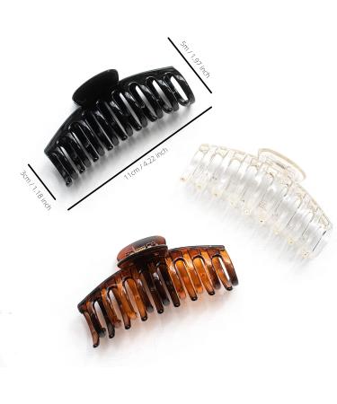 SuperX 3-Piece Non-Slip Hair Claw Clips for Women - Strong Hold Jaw Clips for Thick Hair - French Design Styling Accessories - Pack of 1 - Buy Online on GoSupps.com