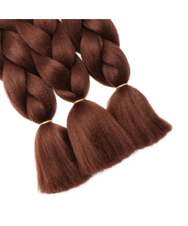 24 Hair Extension Crochet Braids - Synthetic Braiding Hair (3 Pcs 300g) in Red Brown - Perfect for International Shipping - Buy Online on GoSupps.com