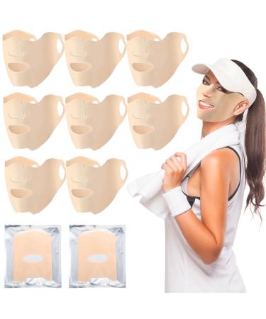 10 Pack Golf Sunscreen Patch Outdoor UV Protection Mask Hydrating Gel Skin Care Sunscreen Patch UV Patches Golf Face Mask Sun Protection for Outdoor Sports Cycling Mountain Climbing