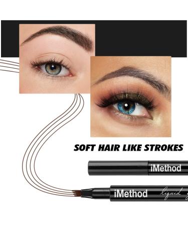 iMethod Eyebrow Pen - Micro-Fork Tip Brow Pencil for Natural Looking Brows, Long-Lasting - Light Brown/Medium Brown - Buy Online on GoSupps.com