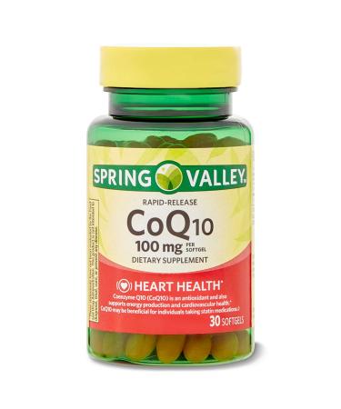 4 TOP CARE Rapid-Release CoQ10 Dietary Supplement 100 mg 30 Count