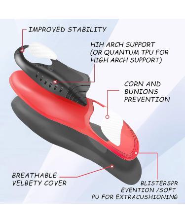 High Arch Support Plantar Fasciitis Insoles for Men & Women - Orthotic Foot Pain Relief & Comfort for Sport, Work, and Athletic Shoes - Men's 9-10.5 / Women's 10-11.5 - Buy Online on GoSupps.com