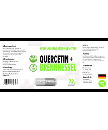 Hepatica Quercetin + Nettle Complex 500mg | 120 Vegan Capsules | High Strength, Gluten & GMO Free | 3rd Party Lab Tested - Buy Online on GoSupps.com