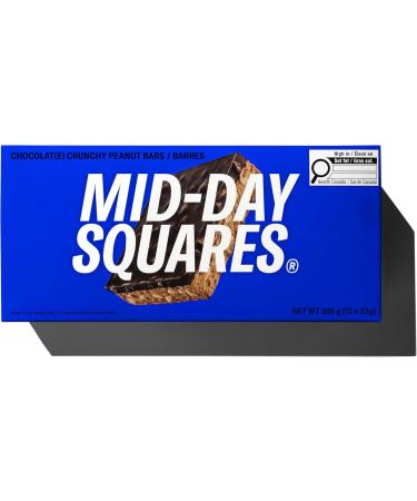 Mid-Day Squares Crunchy Peanut Bars 33g each 2 Packs (24 Squares) | Made with Real Chocolate 6g Plant Protein 4g Fiber Gluten Free Certified Vegan Crunchy Peanut 12 Count (Pack of 2) - Buy Online on GoSupps.com