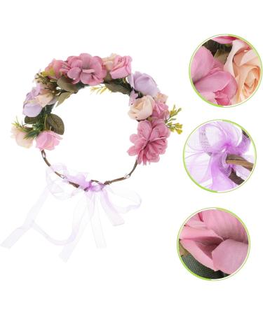 MAGICLULU Bridal Flower Headband Wedding Headband Headband Flower Headband Hair Scrunchies for Hair Ties for Girls Elastic Hair Bridesmaid Pp Accessories Purple Flowers - Buy Online on GoSupps.com