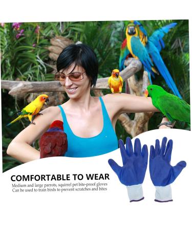 OSALADI 2pairs Anti Bite Gloves Grooming Glove Protective Gloves Dog Bite Gloves Thickening Glove Bird Gloves for Parrots Anti Bite Pet Feeding Accessory Anti-bite Gloves Training Gloves 15x6cm Blue - Buy Online on GoSupps.com