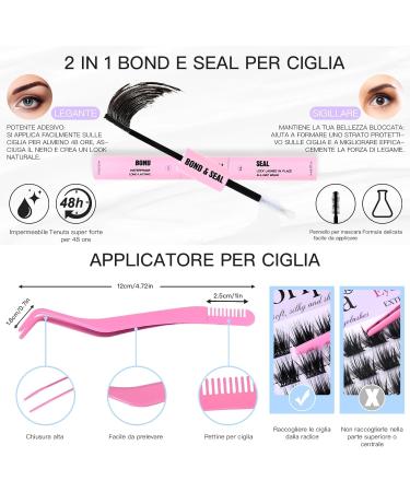 Syloripha Cluster Lashes Individual Lashes D Curl Professional Lash Extension DIY False Eyelashes Fluffy Soft (Eyelash Sets 50D) - Buy Online on GoSupps.com