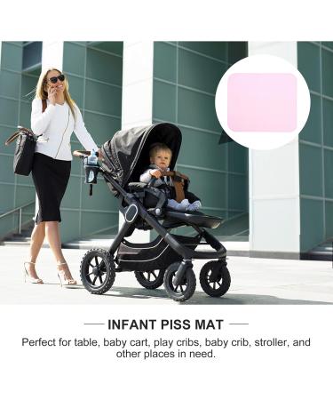 DOITOOL Portable Baby Changing Pad - Washable Cotton Waterproof Non-Slip Travel Diaper Bag in Pink Rose | Eco-Friendly Baby Essentials - Buy Online on GoSupps.com