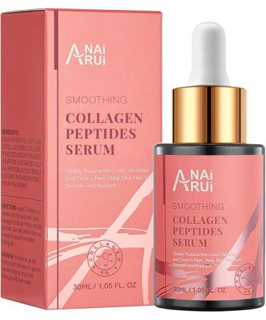 ANAiRUi Collagen Peptide Serum for Face with Hyaluronic Acid | Targets Fine Lines & Wrinkles | Plumps and Firms Skin | Anti-aging Collagen Serum for Face & Neck 30ml - Buy Online on GoSupps.com