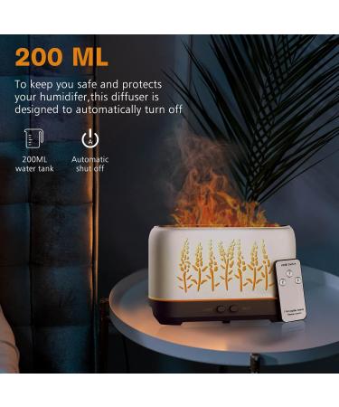 YAVOCOS Flame Essential Oil Diffuser 200ml Air Humidifier Flame with Remote Aroma Diffuser with Flame Night Light Quiet Water Mist Timer Automatic Closing for Home Office Bedroom Yoga Spa - Buy Online on GoSupps.com