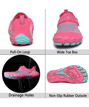 Quickshark Kids Water Shoes - Pink Aqua Socks for Boys & Girls | Lightweight & Quick Dry Slip-On Sandals for Beach, Pool & Swim - Big Kid Size 2 - Buy Online on GoSupps.com