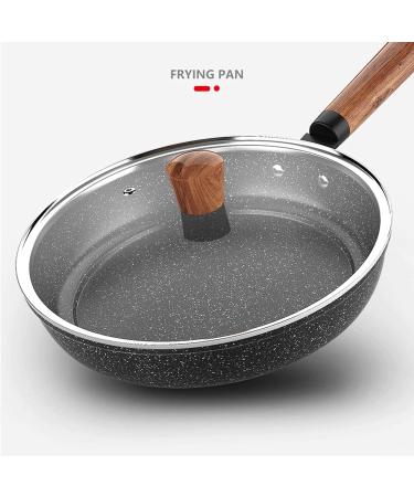 LAKEINX Pan 24 CM Maifan Stone Wok Frying Pan with Glass Lid Deepening Frying Pan for Induction Cooker Gas Stove - Buy Online on GoSupps.com