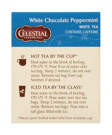 Celestial Seasonings White Chocolate Peppermint White Tea - 20 Tea Bags (Pack of 6) | Caffeinated Herbal Tea Blend - Buy Online on GoSupps.com