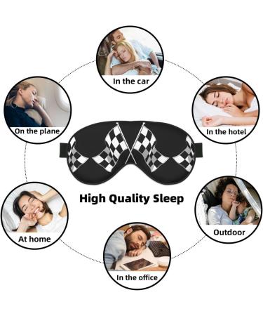 Shop Reusable Sleep Mask Eye for Men & Women - Soft Blackout Covers for Better Sleep Travel Essentials & Gifts | Checkered Flags Pattern - Buy Online on GoSupps.com