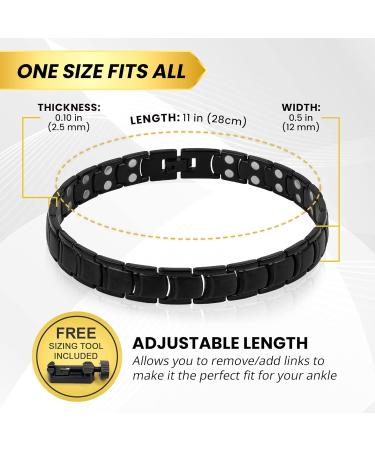 MagnetRX Ultra Strong Magnetic Anklet for Men | Titanium Magnetic Anklet (Black) - Shop Now! - Buy Online on GoSupps.com