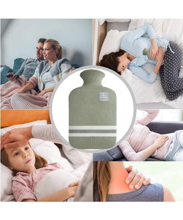 Premium 1L Heat Bottle with Soft Knitting Cover - Hot & Cold Therapy for Pain Relief | Pea Green - Buy Online on GoSupps.com