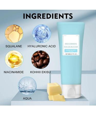 Skin Firming Youth Butter | Anti-Aging Moisturizer for Body & Face | 2PCS Luxelift Cream for Loose Skin on Neck Arms & Legs - Buy Online on GoSupps.com