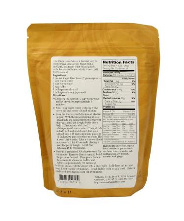 Authentic Foods Gluten Free Pizza Crust Mix - 2 Pack | Perfect for Homemade Pizzas - Buy Online on GoSupps.com