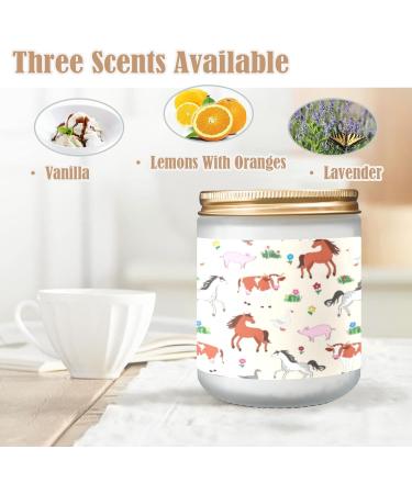 Orange Lemon Scented Candles - Aromatherapy Jar Candles Gift Set for Women | 7 oz Long Lasting Home Fragrance | Perfect Birthday Gifts featuring Cow Horse Goose & Pig - Buy Online on GoSupps.com