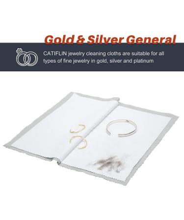 CATIFLIN 2pcs Multi-Layer Jewelry Cleaning Cloth for Gold, Silver & Platinum - Large 100% Cotton Polishing Cloths - 10X12 Light Gray - Buy Online on GoSupps.com