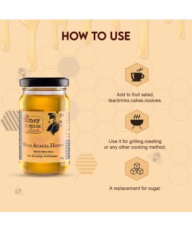 Honey and Spice Wild Acacia Honey from the Valleys of Himalayas with No Added Sugar & Preservatives 250 Gm - Buy Online on GoSupps.com