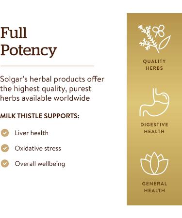 Buy Solgar Milk Thistle 250 Veg Capsules â€“ Liver Support & Antioxidant - Buy Online on GoSupps.com