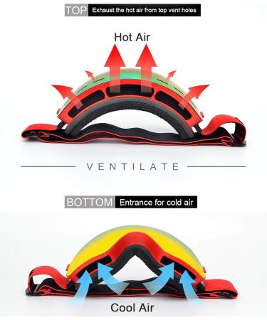 Shop Sposune OTG Ski Goggles - Anti-Fog Spherical Dual Lens UV400 Protection for Men & Youth Snowboard & Snowmobile Eyewear - Buy Online on GoSupps.com