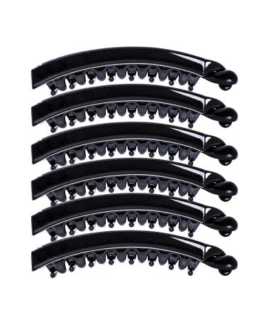 RC Roche 6-Pack Vintage Black Banana Hair Clips - Thick Teeth Holders for Medium Hair - Buy Online on GoSupps.com