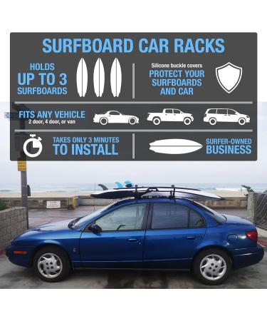 Ho Stevie! 3-Board Surfboard Car Roof Rack System | Padded with Silicone Buckle Covers - Buy Online on GoSupps.com