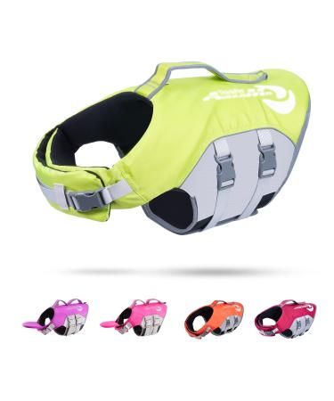 ThinkPet Dog Life Jacket Adjustable Life Jacket Reflective Lifesaver with Buoyancy Green L - Buy Online on GoSupps.com