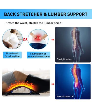 Adjustable Lower Back Stretcher for Pain Relief - Cimoany Back Cracker with Magnet, Multi-Level Support for Scoliosis, Herniated Disc, Sciatica - Black - Buy Online on GoSupps.com