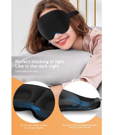 3D Contoured Cup Sleep Mask for Men and Women | Soft Breathable Blackout Blindfold for Side Sleepers | Adjustable Buckle | Black+Gray - Buy Online on GoSupps.com