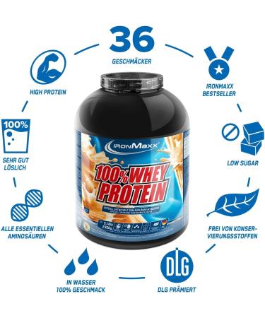 Buy Ironmaxx 100% Whey Protein Powder - Salted Caramel 2.35kg | Water-Soluble Low-Sugar Flavor Variety - International Shipping - Buy Online on GoSupps.com