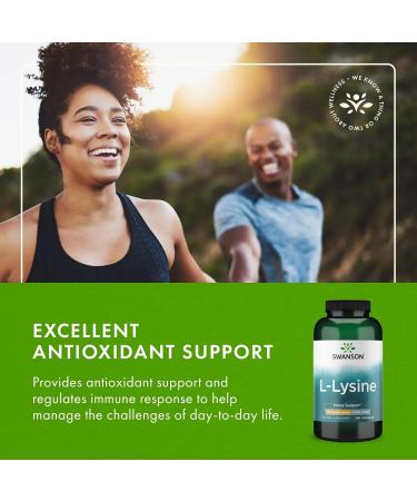 Swanson Free Form L-Lysine - Natural Supplement Promoting Stress Support & Nervous System Health - May Promote Calm Mood & Relaxation - (300 Capsules, 500mg Each) 2 Pack - Buy Online on GoSupps.com