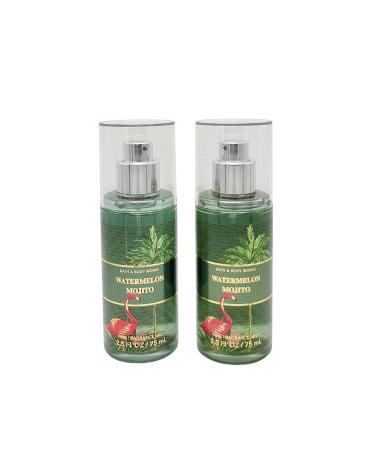 Bath & Body Works Travel Size Fragrance Mist 2.5oz Each Pack of 2 (Watermelon Mojito)