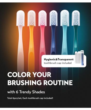 Extra Soft Manual Toothbrushes for Sensitive Teeth - Pack of 6 Ultra Soft Brushes for Adults & Elders | Eco-Friendly Paper Packaging - Buy Online on GoSupps.com