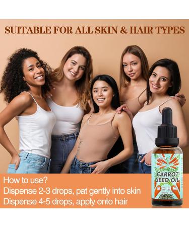 3Pack Carrot Seed Oil Pure Unrefined Cold Pressed Daucus Carota Moisturizer for Hair Skin and Nails Carrot Seed Moisturizer with Caratone for Face and Lip Care Body Massage oil - Buy Online on GoSupps.com