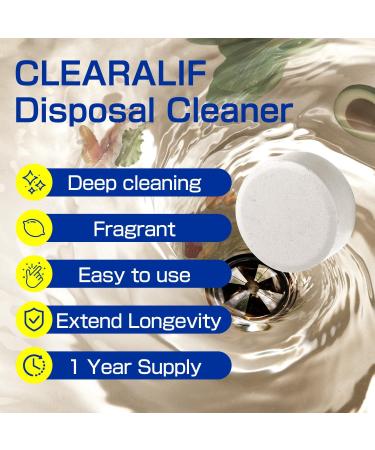 CLEARALIF Household Garbage Disposal Cleaners - 12 Lemon Scent Tablets Compatible with All Disposals International Shipping Available - Buy Online on GoSupps.com