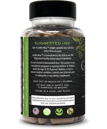 KaraMD GutBio Max Fiber Supplement with Digestive Enzymes, Prebiotics, Postbiotics & Probiotics - 4 Pack, 30 Servings - 120 Vegetable Capsules - Buy Online on GoSupps.com