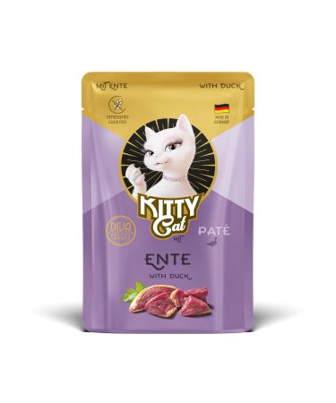 KITTY Cat Paté Duck, 6 x 85 g, Wet Cat Food, Grain-Free, with Taurine, Salmon Oil and Green-Lipped Mussel, Complete Food with High Meat Content, Made in Germany