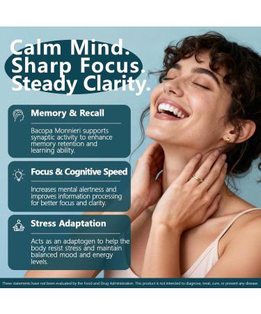 HyberVive Bacopa Monnieri Supplement 300MG Organic Nootropic Bacopa Extract 55% High Potency Bacosides Brain & Memory Supplement for Focus and Cognitive Support Made in USA 90 Capsules - Buy Online on GoSupps.com