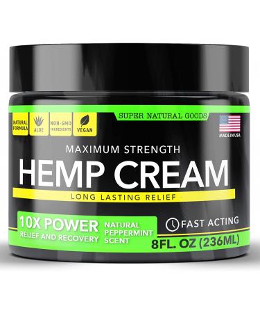 Hemp Cream with Arnica & Hemp Extract - Made in USA - 8 Ounce - for Skin, Back, Muscles & Shoulders - Buy Online on GoSupps.com
