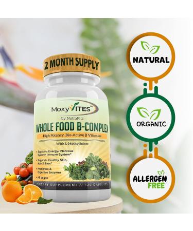 Vitamin B Complex Whole Food Supplement - Vegan 120 Capsules for Stress, Energy, and Immune Support - Buy Online on GoSupps.com