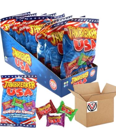 Zed-Candy Jawbreaker USA Bag 99g - Fruit Favoured Hard Candy Balls with A Bubblegum Centre | Pick any number of bags